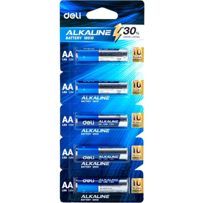 Батарейка Deli&nbsp;&nbsp;1.5V AA/LR6 Alkaline&nbsp;&nbsp; в блистере