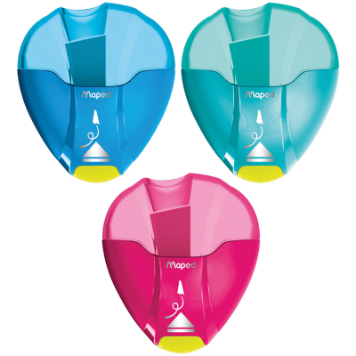 Точилка 1 диаметр Maped i-gloo 'Eject' с освобождением грифеля с контейнером цвета ассорти