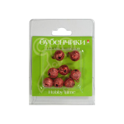 Бубенчики декоративные Hobby Time 12мм  8шт цветные 6 видов