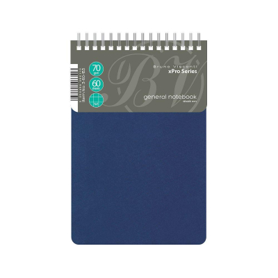 Блокнот A5&nbsp;&nbsp;60л клетка на гребне BrunoVisconti® пластиковая обложка 'xPro' синий