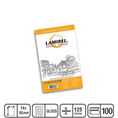 Пленка для ламинирования Lamirel A8&nbsp;&nbsp;54х86мм 125мкм 100шт глянцевая