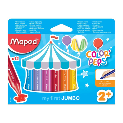 Мелки восковые 12цв Maped Color'peps Jumbo в картонной коробке