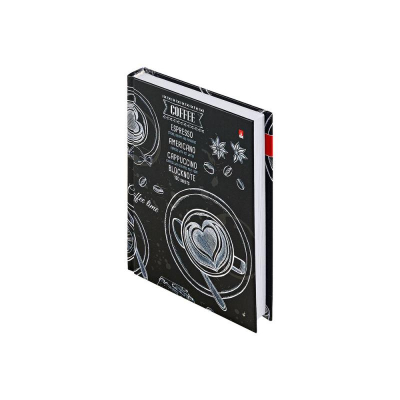 Тетрадь A6 160л клетка на сшивке Альт® твердая глянцевая обложка 'Caffè Nero'