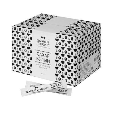 Сахар порционный в стиках&nbsp;&nbsp;5г 'Деловой Стандарт' быстрорастворимый 500шт