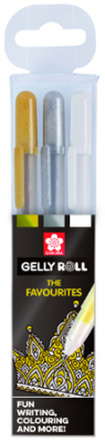 Ручки гелевые Sakura  3цв 1.0мм Gelly Roll 'Фавориты' в блистере