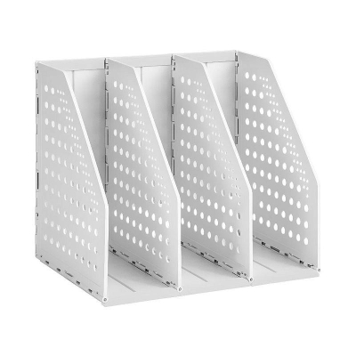 Накопитель вертикальный Deli A5&nbsp;&nbsp;3 отдела 180х200х150мм складной серый