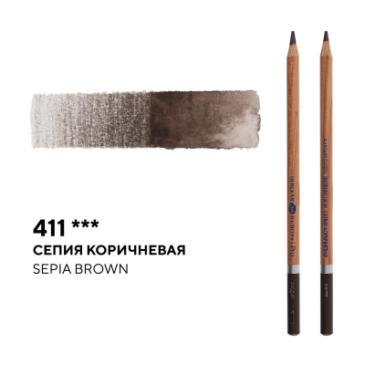 Карандаш акварельный художественный Белые ночи сепия коричневая (411)