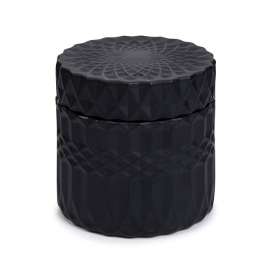 Банка декоративная Stilerra home  8.5х 9см с крышкой черная стекло