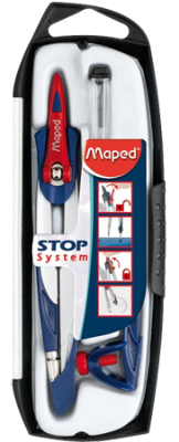 Готовальня&nbsp;&nbsp;3 предмета Maped Stop System в ударопрочном футляре
